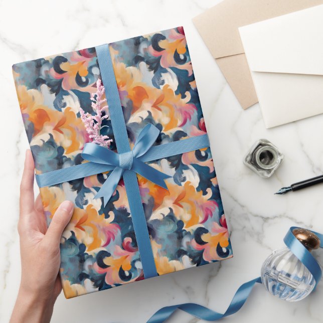 Papier Cadeau Peinture Abstraite Colorée (Cadeaux)