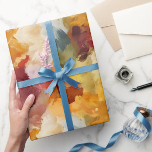 Papier Cadeau Peinture Abstraite d'Automne 