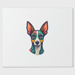 Papier Cadeau Peinture Abstraite de Chihuahua Couleur Chien Mign