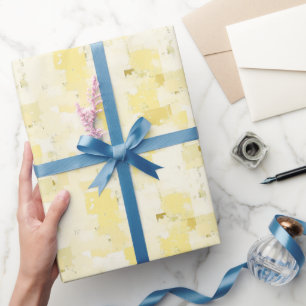 Papier Cadeau Peinture Abstraite Jaune 