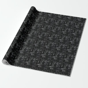Papier Cadeau Peinture Abstraite Noire 