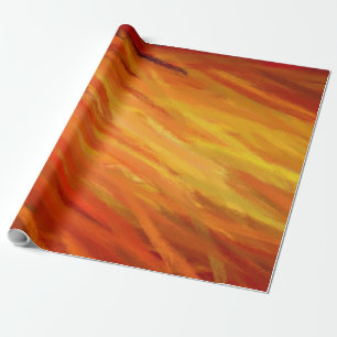 Papier Cadeau Peinture Abstraite orange jaune