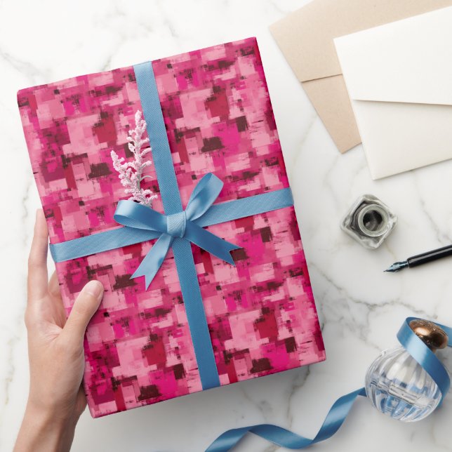 Papier Cadeau Peinture Abstraite Rose  (Cadeaux)