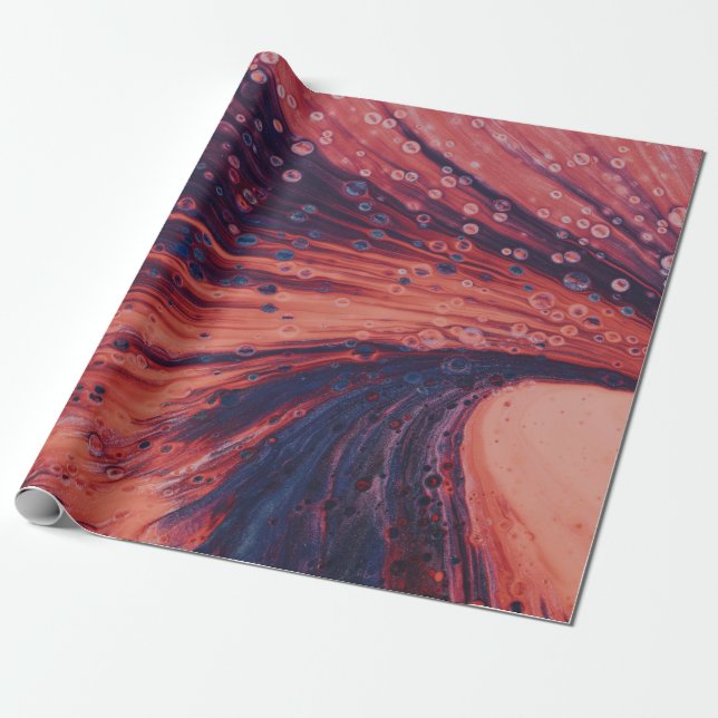 Papier Cadeau Peinture abstraite rouge et noire (Déroulé)