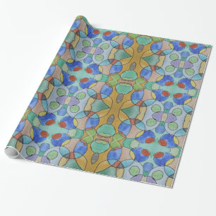 Papier Cadeau Peinture aquarelle de cercles colorés, Art pour en