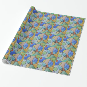 Papier Cadeau Peinture aquarelle de cercles colorés, Art pour en