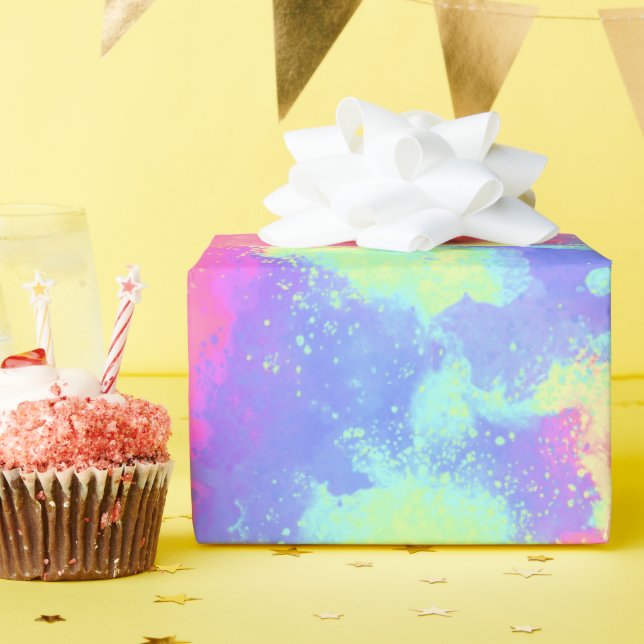Papier Cadeau Peinture arc-en-ciel (Fête d'anniversaire)