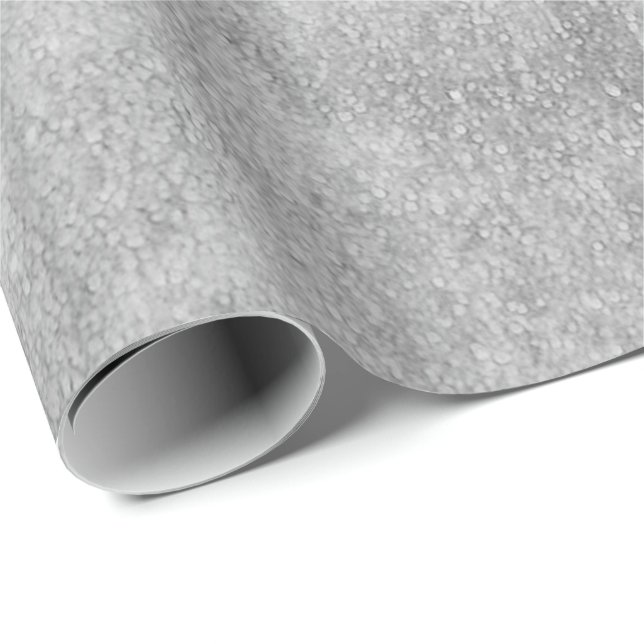 Papier Cadeau Peinture argentée Abstraite Gris industriel (Coin rond)