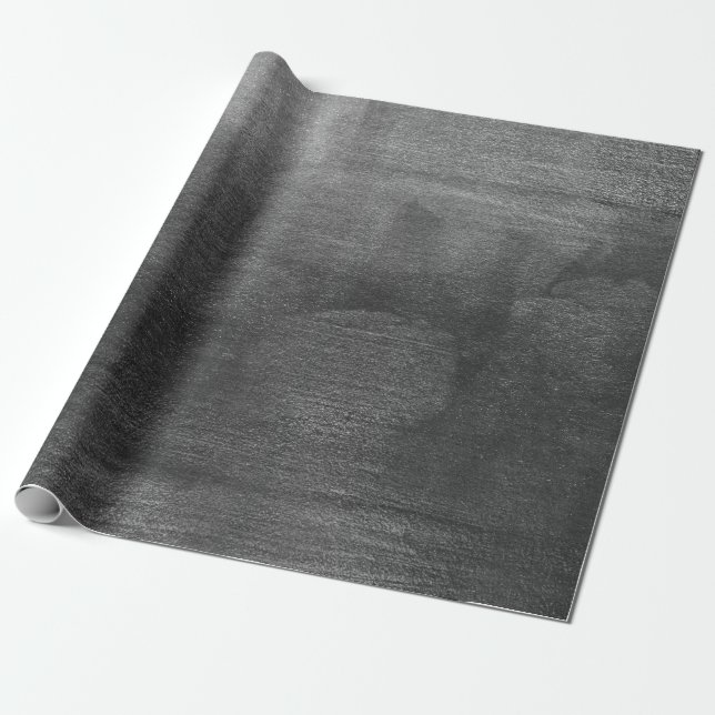 Papier Cadeau Peinture argentée industrielle noir Graphite Abstr (Déroulé)