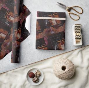 Papier Cadeau Peinture au vin rouge par Alfred Fox