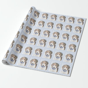 Papier Cadeau Peinture Beagle - Art original du chien
