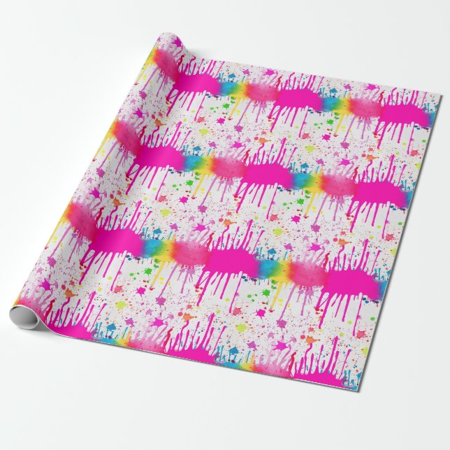 Papier Cadeau Peinture colorée (Déroulé)