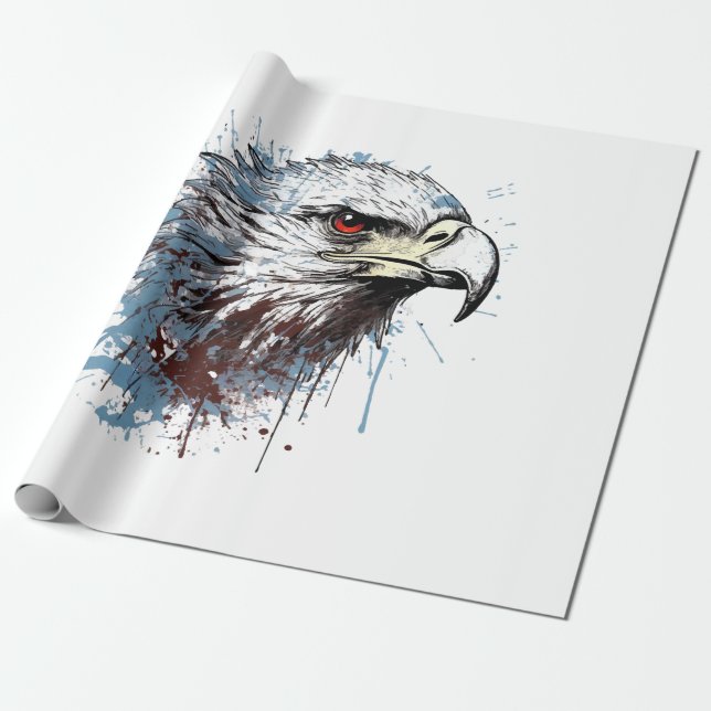 Papier Cadeau Peinture d'aigle (Déroulé)
