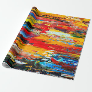 Papier Cadeau Peinture d'art avec palette couteau noir, paris, r