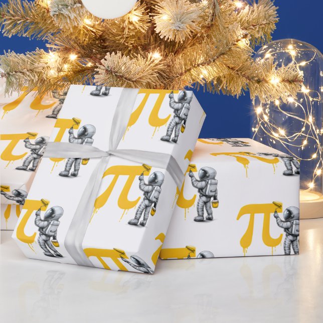 Papier Cadeau Peinture d'astronaute cool Symbole Pi Jour de Pi  (Vacances)