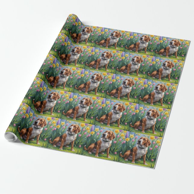 Papier Cadeau Peinture de fleurs printanières de Treeing Walker  (Déroulé)