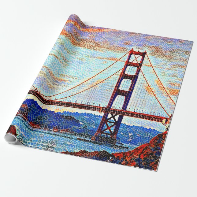 Papier Cadeau Peinture de golden gate bridge (Déroulé)