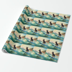 Papier Cadeau Peinture de Surf sur Plage de Kelpie Australien