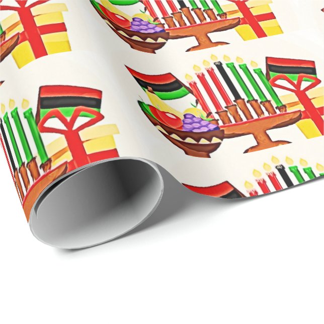 Papier Cadeau Peinture de table Kwanzaa (Coin rond)