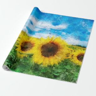 Papier Cadeau Peinture de tournesols