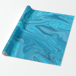Papier Cadeau Peinture des vagues bleues   Meilleure peinture ab