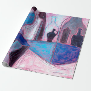 Papier Cadeau Peinture/dessin de la vie morte de bouteilles styl