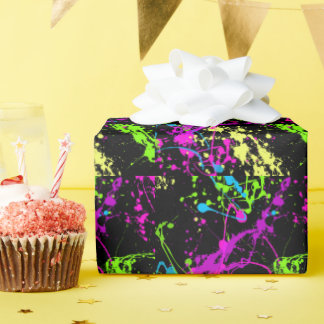Papier Cadeau Peinture fraîche Retro Neon