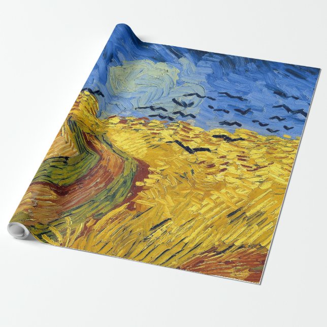 Papier Cadeau Peinture impressionniste Champs de blé de Van Gogh (Déroulé)