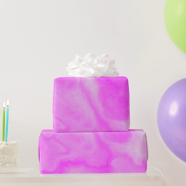 Papier Cadeau Peinture Marbrée Rose  (Cadeaux de fête)