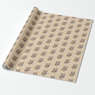 Papier Cadeau Peinture Shar Pei - Art Original de Chien Mignon