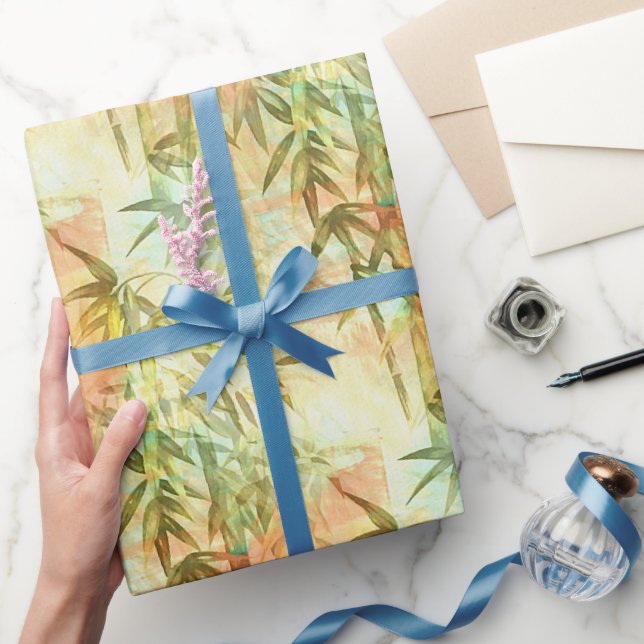 Papier Cadeau Peinture sur la forêt de Bambou (Cadeaux)