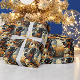 Papier Cadeau Peinture vintage de chien léopard Catahoula