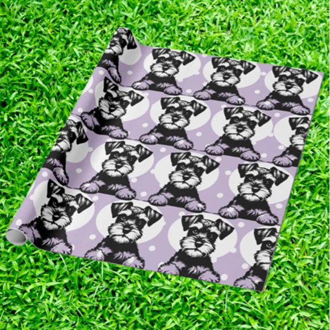 Papier Cadeau Pékin Terrier Purple Thème Personnalisé (Wrap gifts with love using our Peeking Terrier Purple Personalized Theme Wrapping Paper.  )