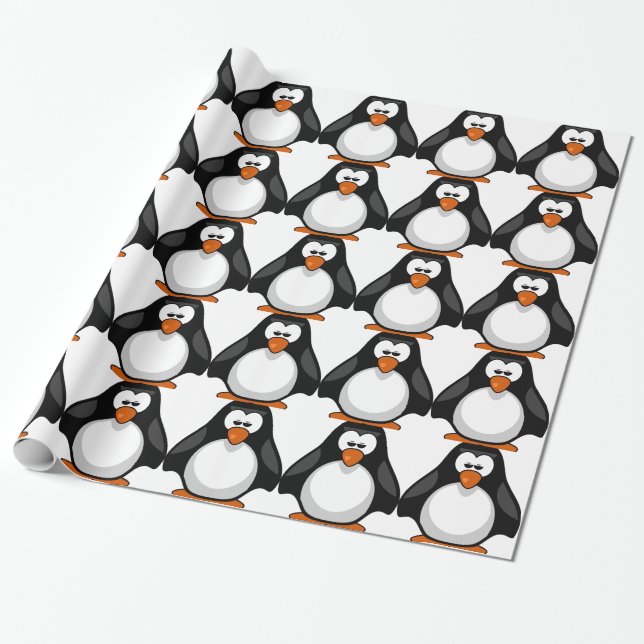 Papier Cadeau penguin - pingouin (Déroulé)