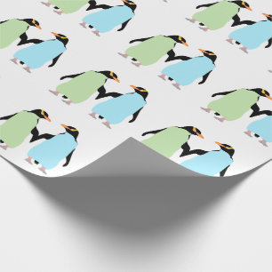 Papier Cadeau Penguins Gay pride tenant les mains