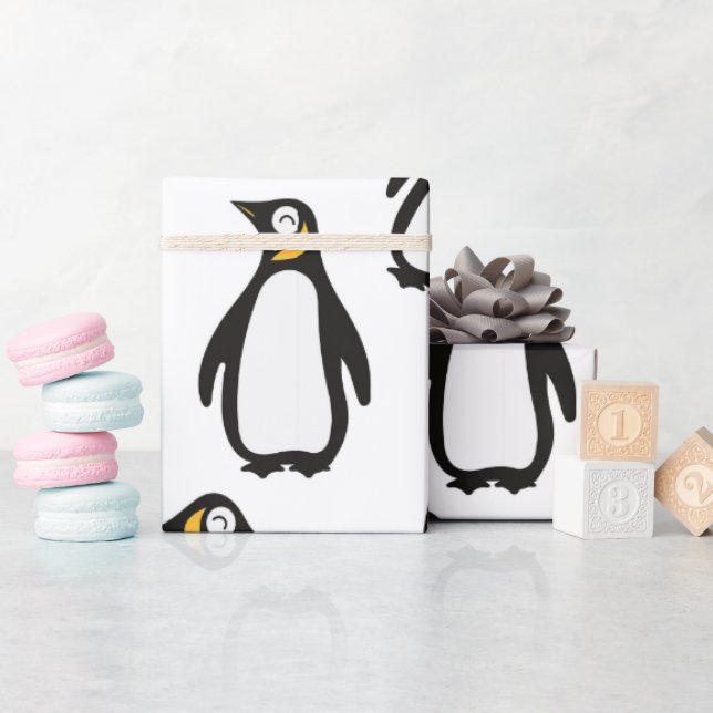 Papier Cadeau Penquin de Noël (Baby Shower)