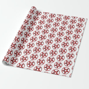 Papier Cadeau Pentagramme du Diable Rouge