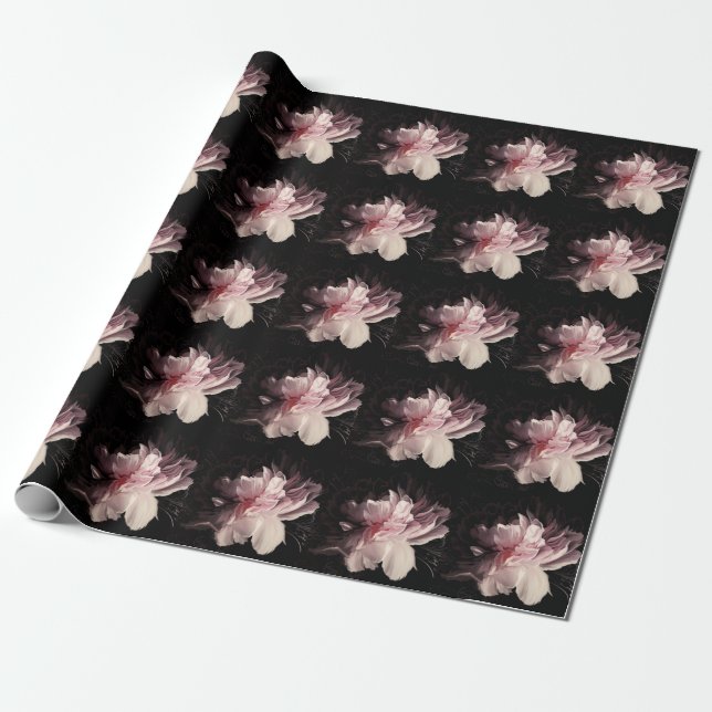 Papier Cadeau Peony Dark Wall : Peony Flower Design (Déroulé)