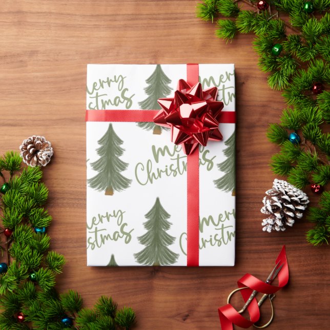 Papier Cadeau Pépin d'hiver arbre vert Noël (Cadeau de vacances)