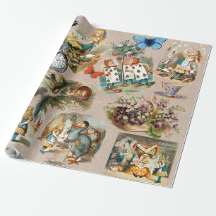 Papier Cadeau Pépinière Alice Colorée Classique des années 1800 