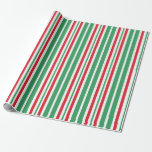 Papier Cadeau Pepperment Green Christmas Candy Papier d'envelopp<br><div class="desc">Des bonbons de Noël à la menthe verte et rouge ornent ce papier d'emballage festif de Noël. Le design est issu de l'art original.</div>