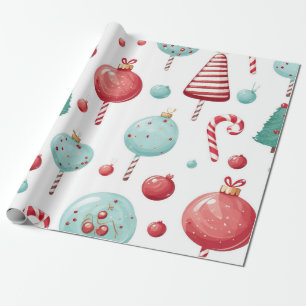 Papier Cadeau Peppermenthe Lollipop SweetShop Noël