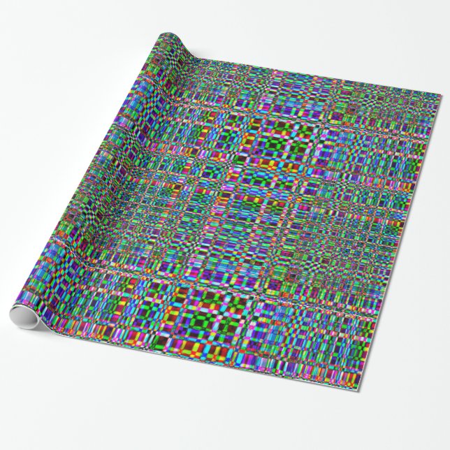 Papier Cadeau Perdu dans Dazzle Tartan Plaid, sans couture, Moti (Déroulé)