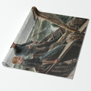 Papier Cadeau Père et fille en mer (par Albert Edelfeel)