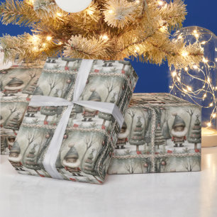 Papier Cadeau Père Noël afro-américaine joyeuse