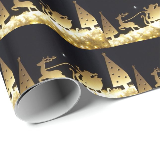 Papier Cadeau Père Noël arrive..... (Papier de Noël) (Coin rond)