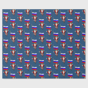 Papier Cadeau Père Noël avec l'enseigne de la Russie
