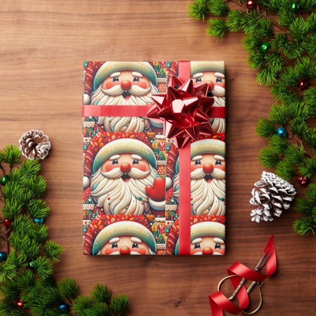 Papier Cadeau Père Noël Baba Noël Saint Nicolas Kris (Cadeau de vacances)