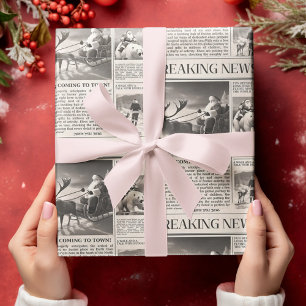 Papier Cadeau Père Noël Bear Breaking News Journal Christmas Dee
