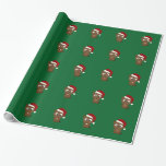 Papier Cadeau Père Noël Beaver<br><div class="desc">Cute Beaver portant un chapeau de Père Noël</div>